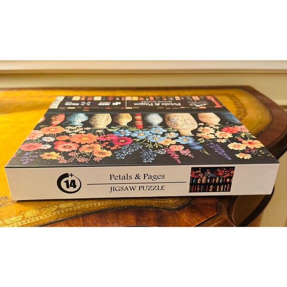 PICKFORU Wildflower VTG Flower Book Lover Bookshelf Library Jigsaw Puzzle 1000 p - Picture 7 of 8